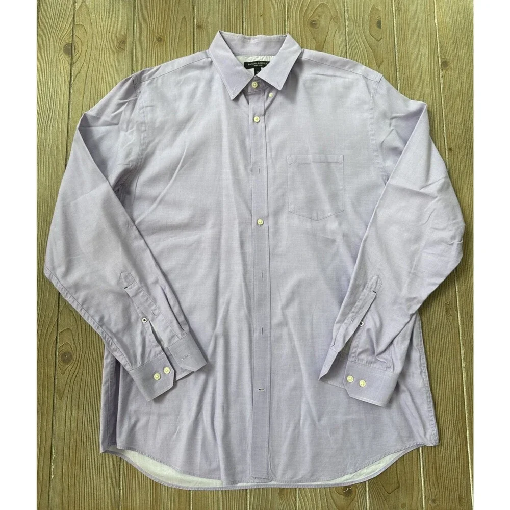 Banana Republic Shirt Men's XL Soft Wash Long Sleeve Lavender Button Down Casual